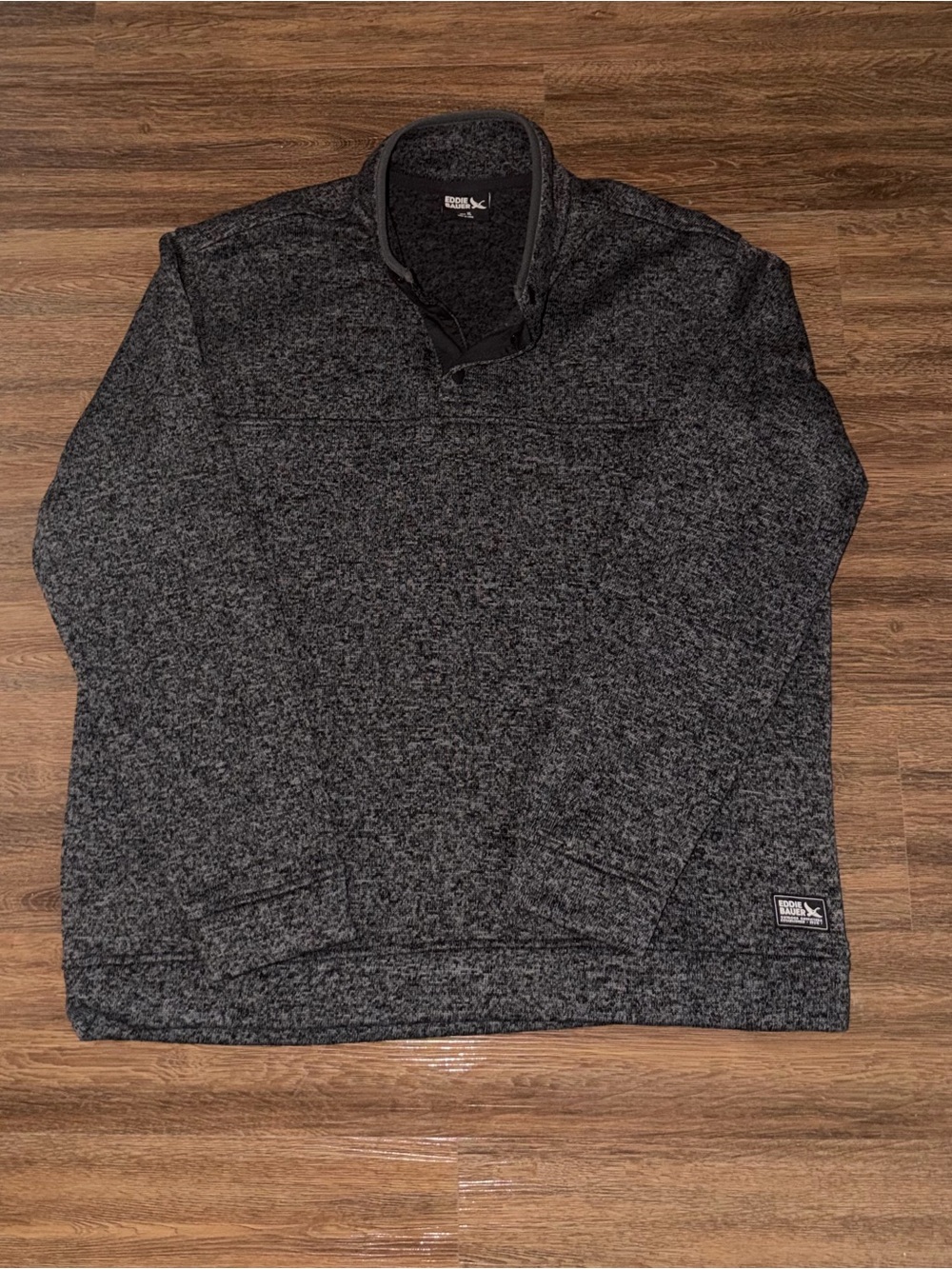 Eddie Bauer Men's Zip-Up Heathered Charcoal Pullover